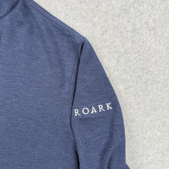 Peter Millar Sweater Mens Large Blue Performance Quarter Zip Golf Roark Logo - Picture 4 of 11